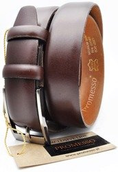 POLSKI SKÓRZANY PASEK SKÓRA NATURALNA CIEMNY BRĄZ