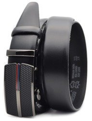 Polski pasek męski z automatycznie zapinana klamrą - CZARNY PC103