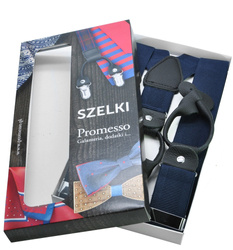 Trwałe Szelki Męskie NA GUZIKI wykonane z gumy galanteryjnej oraz 100% skóry gw5