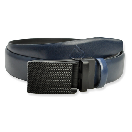 Polski pasek męski z automatycznie zapinana klamrą granatowy PG64