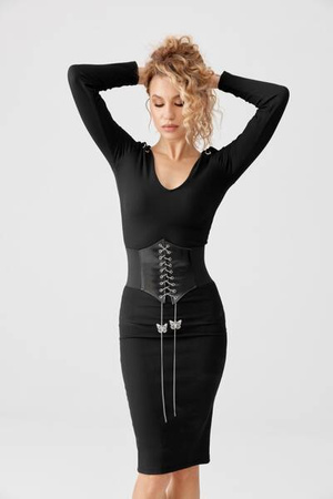 SZEROKI PASEK PAS GORSET ZAPINANY NA NAPY motylki