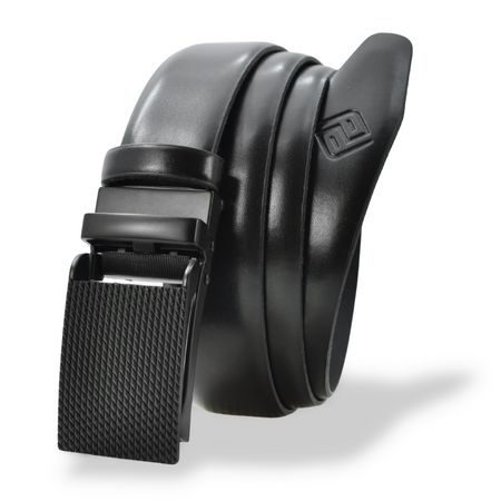 Polski pasek męski z automatycznie zapinana klamrą. CZARNY nr64