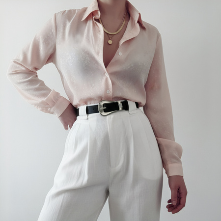 PASEK DAMSKI SKÓRA NATURALNA OZDOBNA KLAMRA