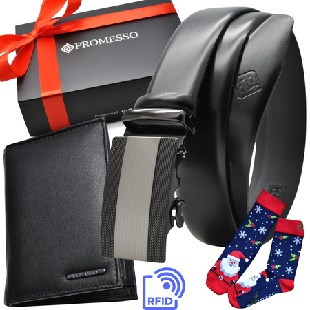 Polski pasek męski z automatycznie zapinana klamrą. CIEMNY BRĄZOWY BRC2