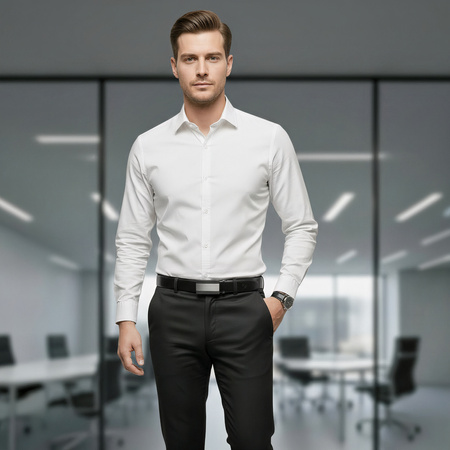 Polski pasek męski z automatycznie zapinana klamrą. CIEMNY BRĄZOWY BRC2