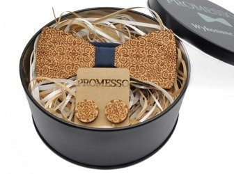 DREWNIANA MUCHA SPINKI POSZETKA BT6 ZESTAW