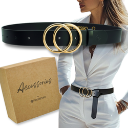 Stylowy Pasek Damski Skóra naturalna ZŁOTA KLAMRA + pudełko ECO
