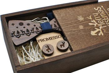 ZESTAW ŚWIĄTECZNY hand made MUCHA komplet Z DREWNA bt15