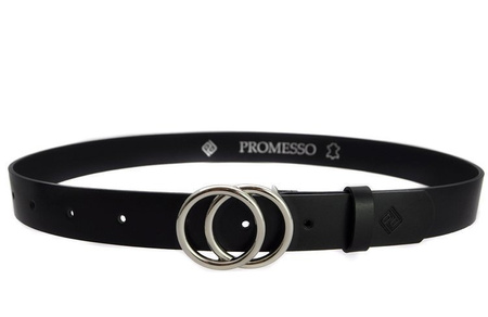 Stylowy Pasek Damski Skóra naturalna SREBRNA KLAMRA + pudełko ECO