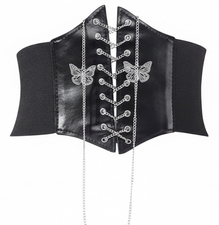 SZEROKI PASEK PAS GORSET ZAPINANY NA NAPY motylki