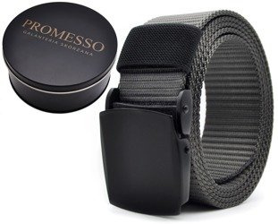 PAS MILITARNY WOJSKOWY PARCIANY METALOWA KLAMRA SZARY