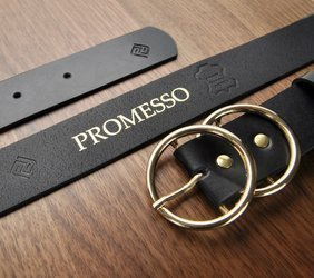 Stylowy Pasek Damski Skóra naturalna  CZARNY + pudełko ECO