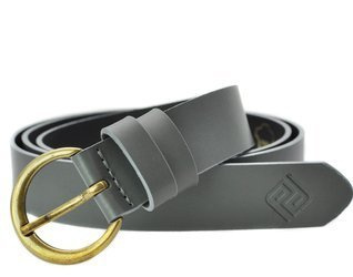 SKÓRZANY PASEK KLAMRA SKÓRA NATURALNA SZARY