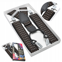 MOCNE SZELKI MĘSKIE NA żabki 3,5CM 100% SKÓRA ns45