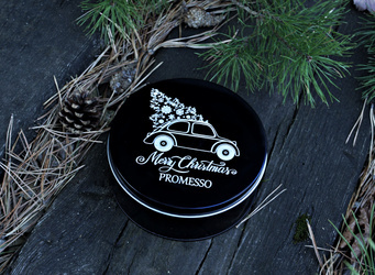 Pudełko metalowe z logo PROMESSO do pasków