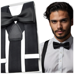 SZELKI MĘSKIE 3,5 cm + MUCHA - NS17 ZESTAW