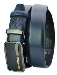 Polski pasek męski z automatycznie zapinana klamrą granatowy PG67