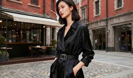 GUMOWY PASEK DO SUKIENKI SWETRA DAMSKI SKÓRA EKO KLAMRA SREBRO