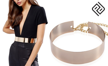 PASEK ZŁOTA CAŁA BLACHA 65 cm x 6 cm Mirror BELT