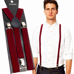 Szelki Damsko-Męskie 2,5 cm Unisex BORDO