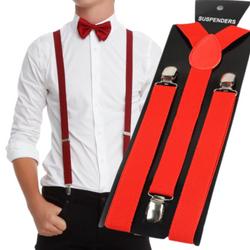 Szelki Damsko-Męskie 2,5 cm Unisex czerwone