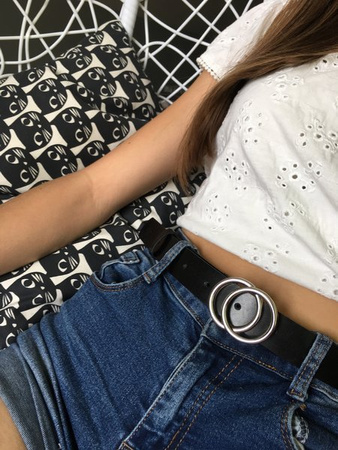 Stylowy Pasek Damski Skóra naturalna SREBRNA KLAMRA + pudełko ECO