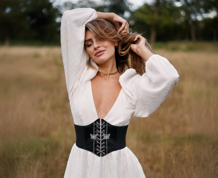 SZEROKI PASEK PAS GORSET ZAPINANY NA NAPY motylki