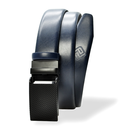 Polski pasek męski z automatycznie zapinana klamrą granatowy PG64