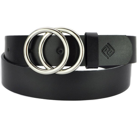 Stylowy Pasek Damski Skóra naturalna SREBRNA KLAMRA + pudełko ECO