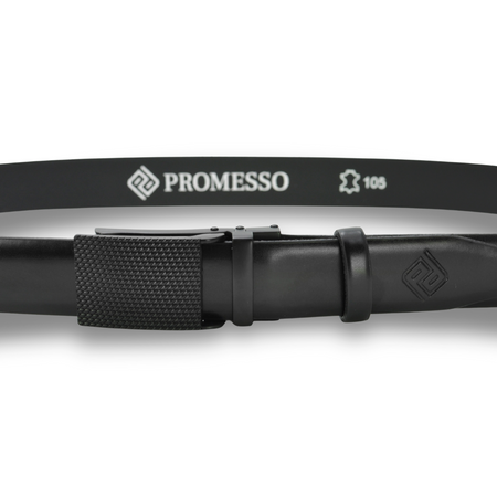 Polski pasek męski z automatycznie zapinana klamrą. CZARNY nr64