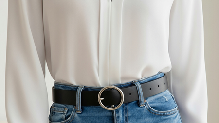 Stylowy Pasek Damski Skóra naturalna  CZARNY + pudełko ECO