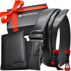 Polski pasek męski z automatycznie zapinana klamrą. CIEMNY BRĄZOWY BRC2