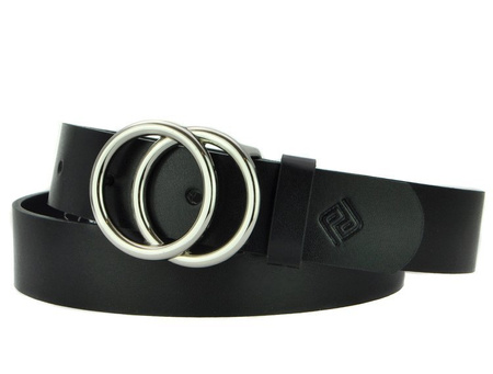 Stylowy Pasek Damski Skóra naturalna SREBRNA KLAMRA + pudełko ECO