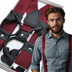 MOCNE SZELKI MĘSKIE NA GUZIKI 3CM 100% SKÓRA GW3