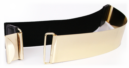 PASEK ZŁOTY BLACHA klamra 30cm x 4cm Mirror Belt